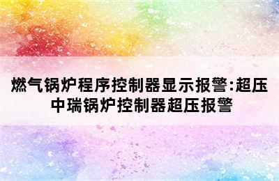 燃气锅炉程序控制器显示报警:超压 中瑞锅炉控制器超压报警